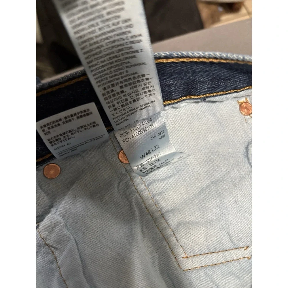 New Levi's 501 Original Straight Button Fly Blue Denim Jeans 48x32 B&T NWT Pants